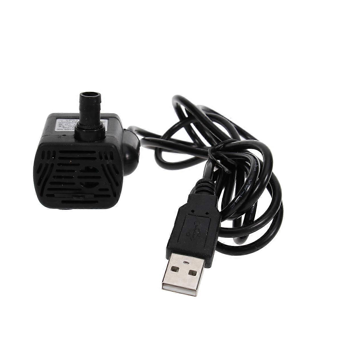 USB Submersible Water Pump for Fish Tank Use with Adjustable Flow Rate 1.4x1.5x1 Inch Black Plastic