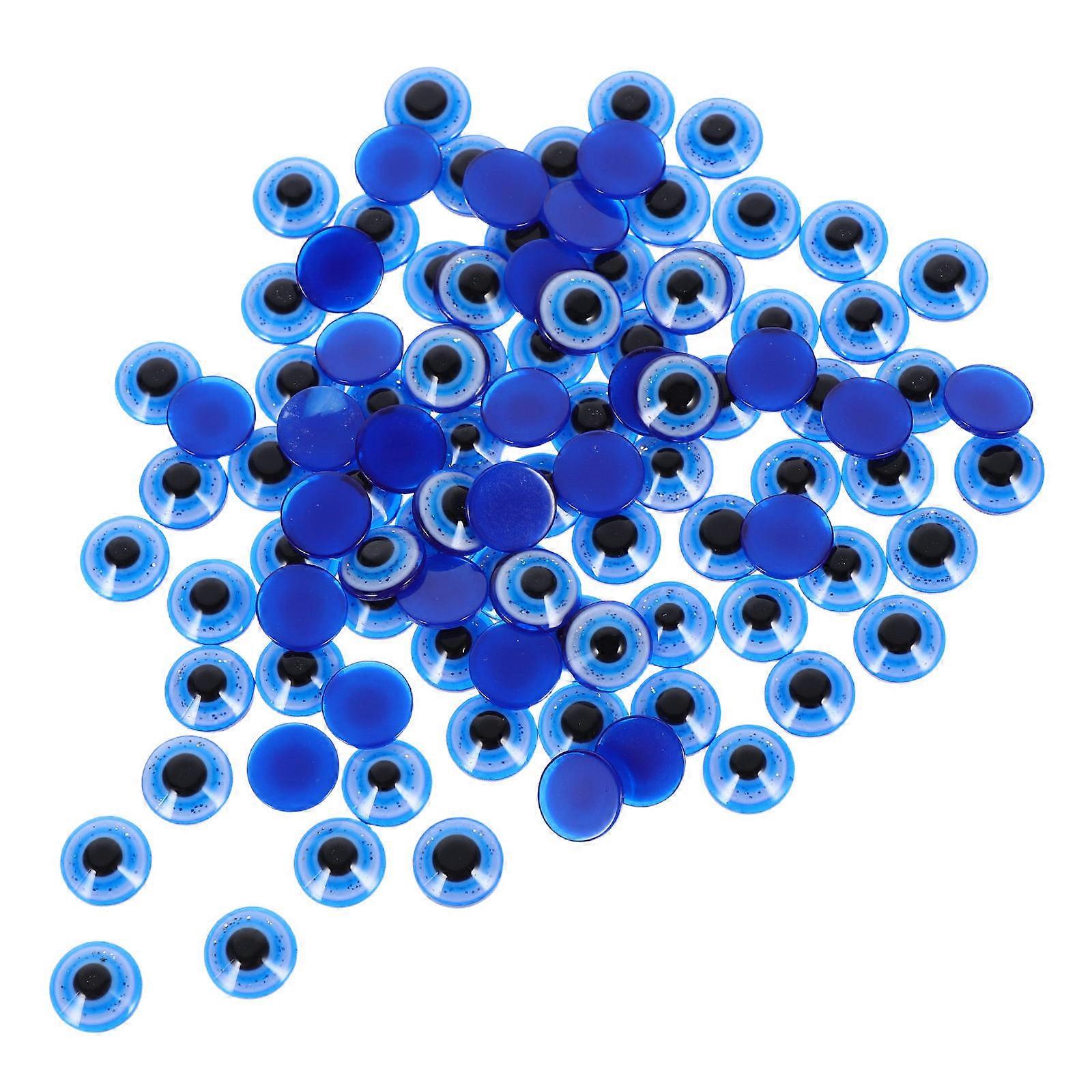 100pcs Gradient Evil Eye Beads Flatback Eyeballs for DIY Crafts Keychains Clay Dolls Plush Jewelry Resin Charms Halloween Creative Projects
