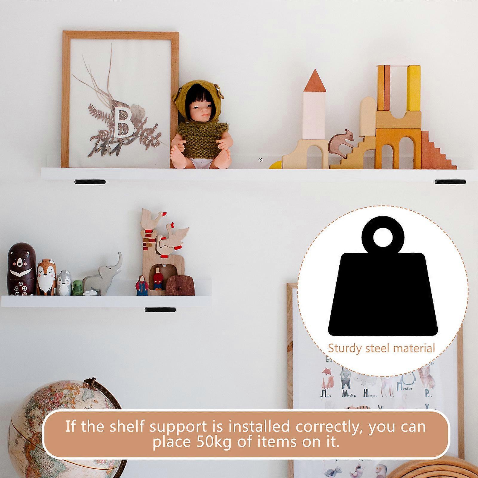 4pcs Wall Shelf Triangle Bracket Black (8*10cm)