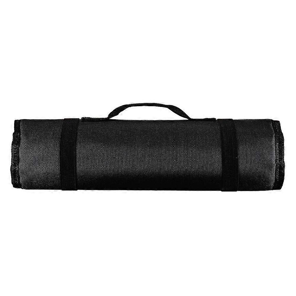 Tool Roll Bag 22 Pockets Portable Storage Bag for Wrenches Pliers and Chef Tools Black Foldable Design