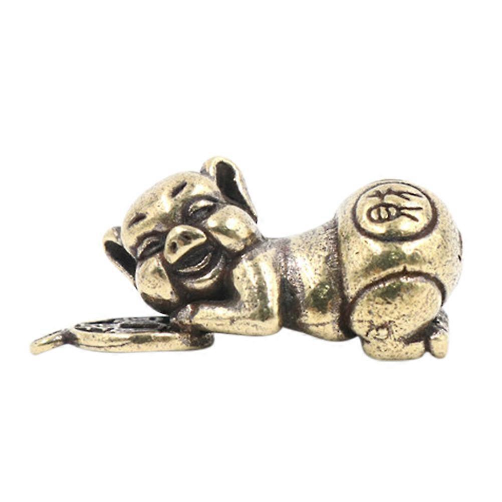 Copper Pig Keychain Pendant for Decor Use Assorted Color Lightweight and Durable 0.8 inch
