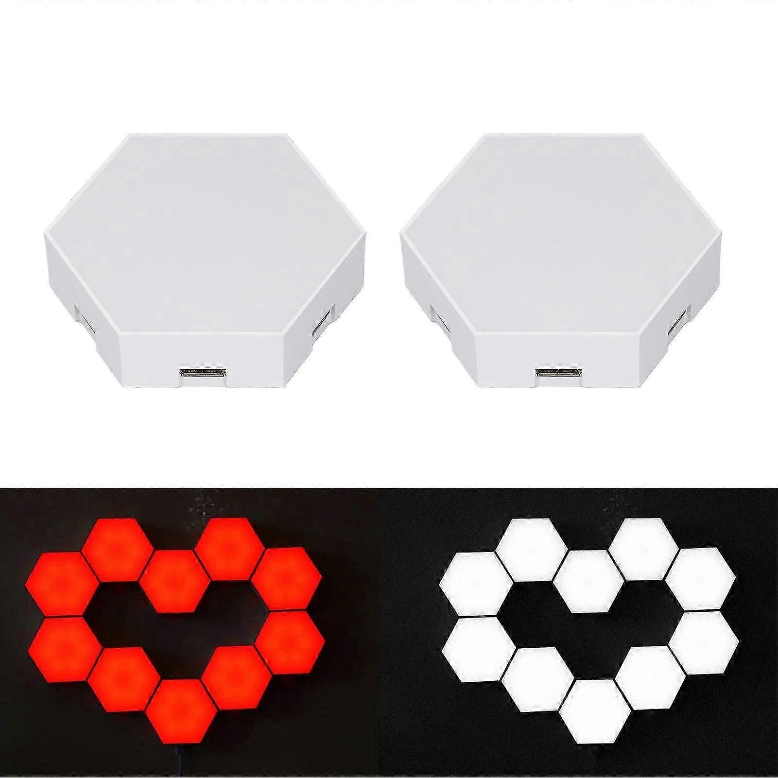 3 Sets Hexagonal Wall Lights Remote Control Touch Sensitive Colorful RGB LED Modular Splicing Lamp USB Powered