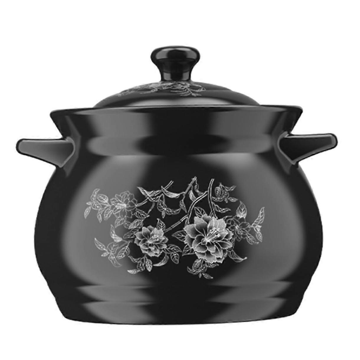 Ceramic Steamer Pot with Smooth Surface, Heat Resistant Energy Saving, Vent Holes for Induction and Gas Stove, 1 Piece Random Color