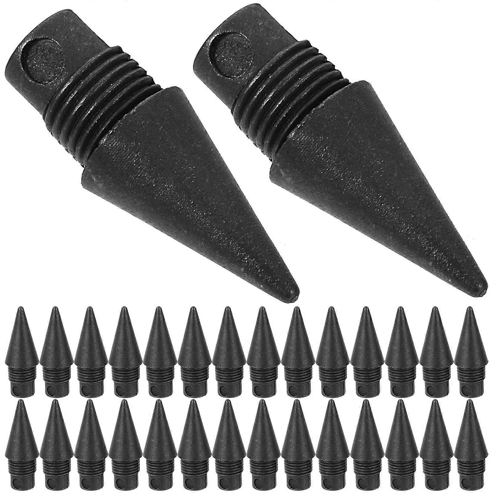 30pcs Inkless Pencil Tips Black Replacement Nibs Ideal For School Supplies And Office Applications