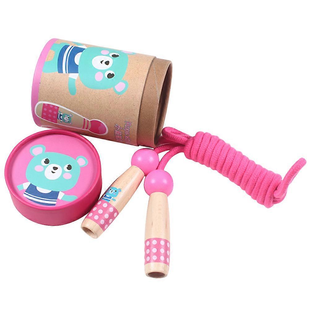 Jumping Ropes 1Set Portable Indoor Play For Kids Over 2 Meters Long Bear Pattern Boxed Style Pink