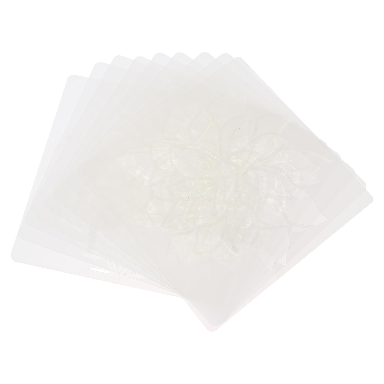 Reusable Flower Stencils 9 Sheets Craft Stencils For Painting On Wood Canvas Art 20X20CM Delicate