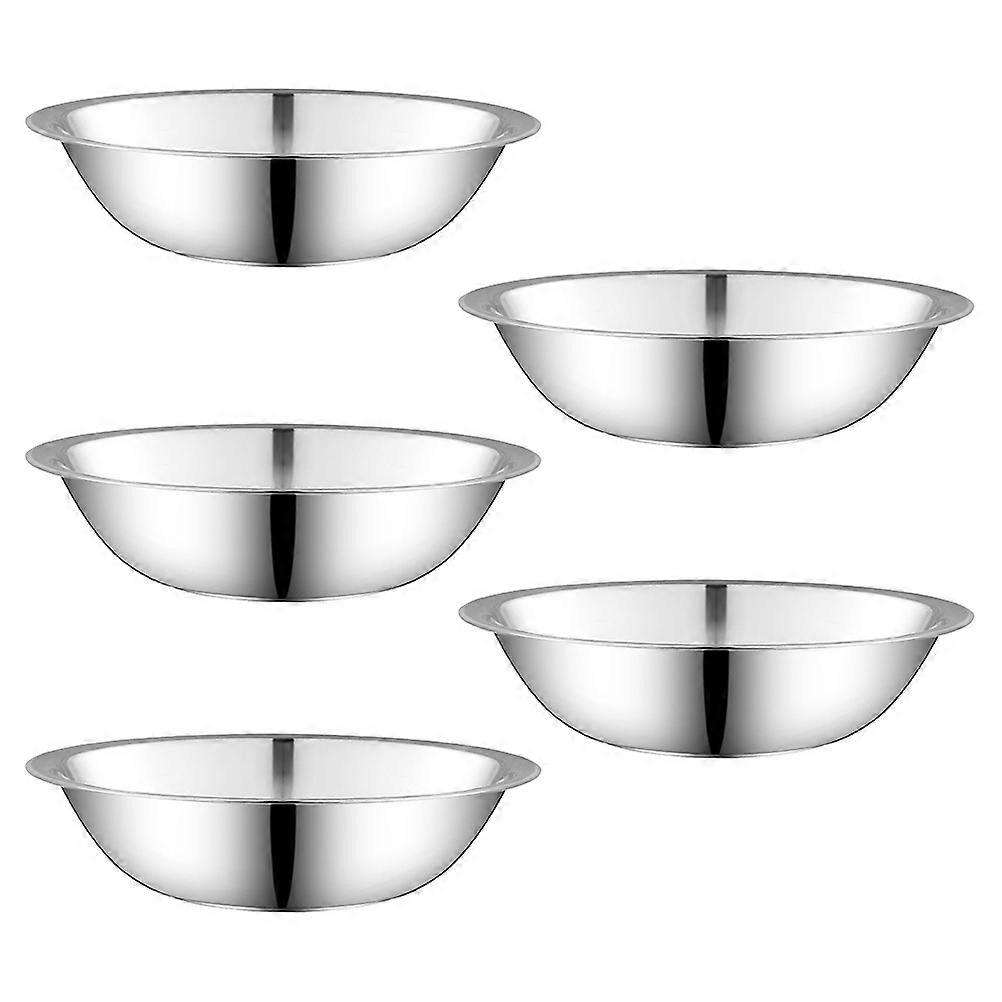 Stainless Steel Mixing Bowls Set for Food Storage, Serving, Mixing, and Kneading Noodles – Deep Design, 5PCS for Home and Restaurant Use