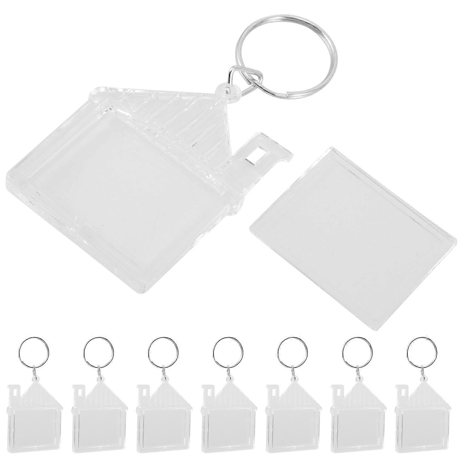DIY Acrylic Photo Keyring Clear Transparent Blank Keychains for Custom Picture Frame Gifts Lightweight and Durable 100pcs
