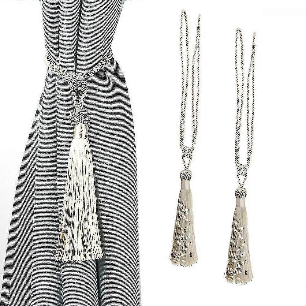 2 Pcs Curtain Tiebacks Tassel Tie-backs, Handmade Curtain Holdbacks Rope Curtains Tie Handmade Curtain Holdbacks For Home Office Window PLS