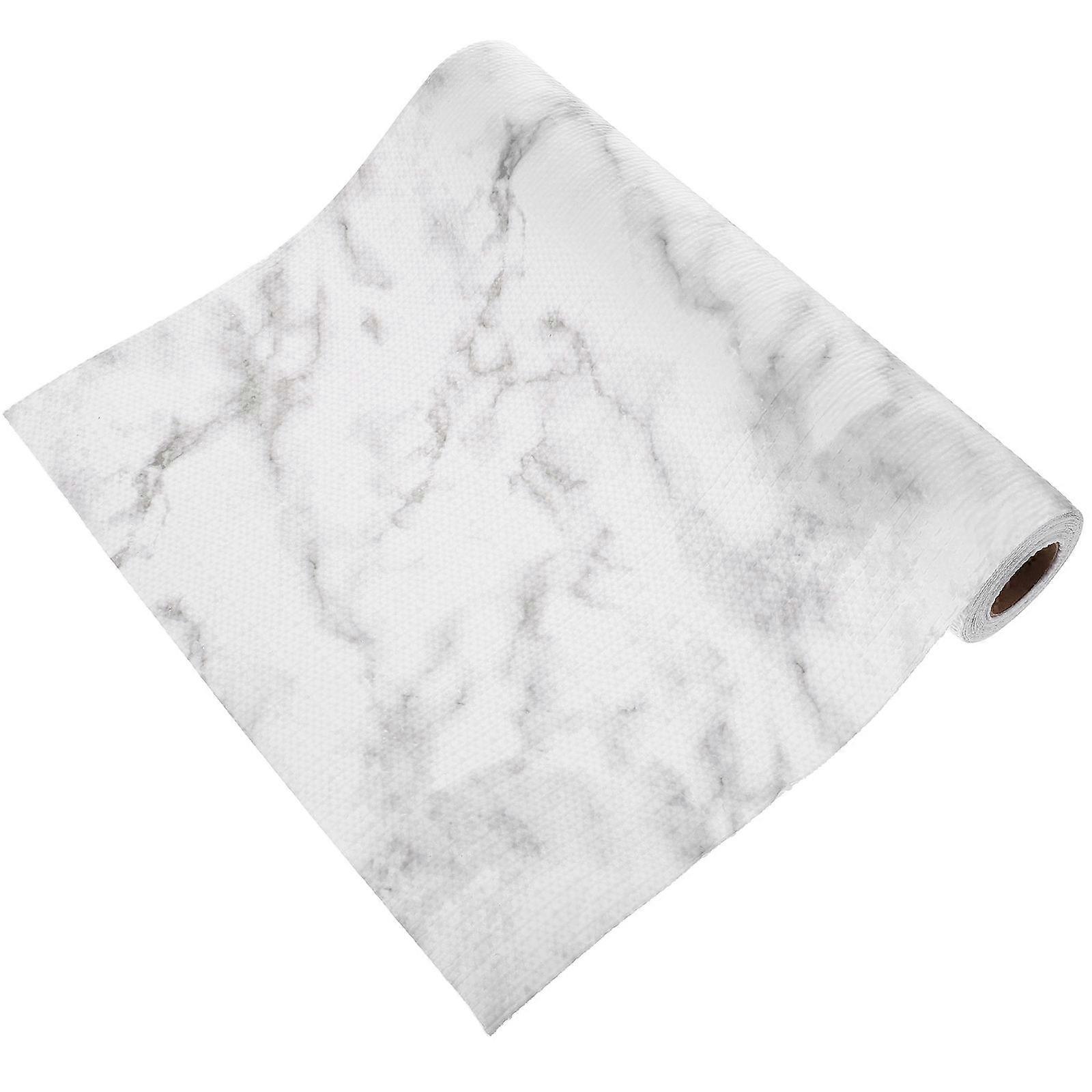 Cabinet Mat With Marble Printed Design For Kitchen Cabinet And Refrigerator Use Waterproof Non Adhesive Grip Material 1Pack