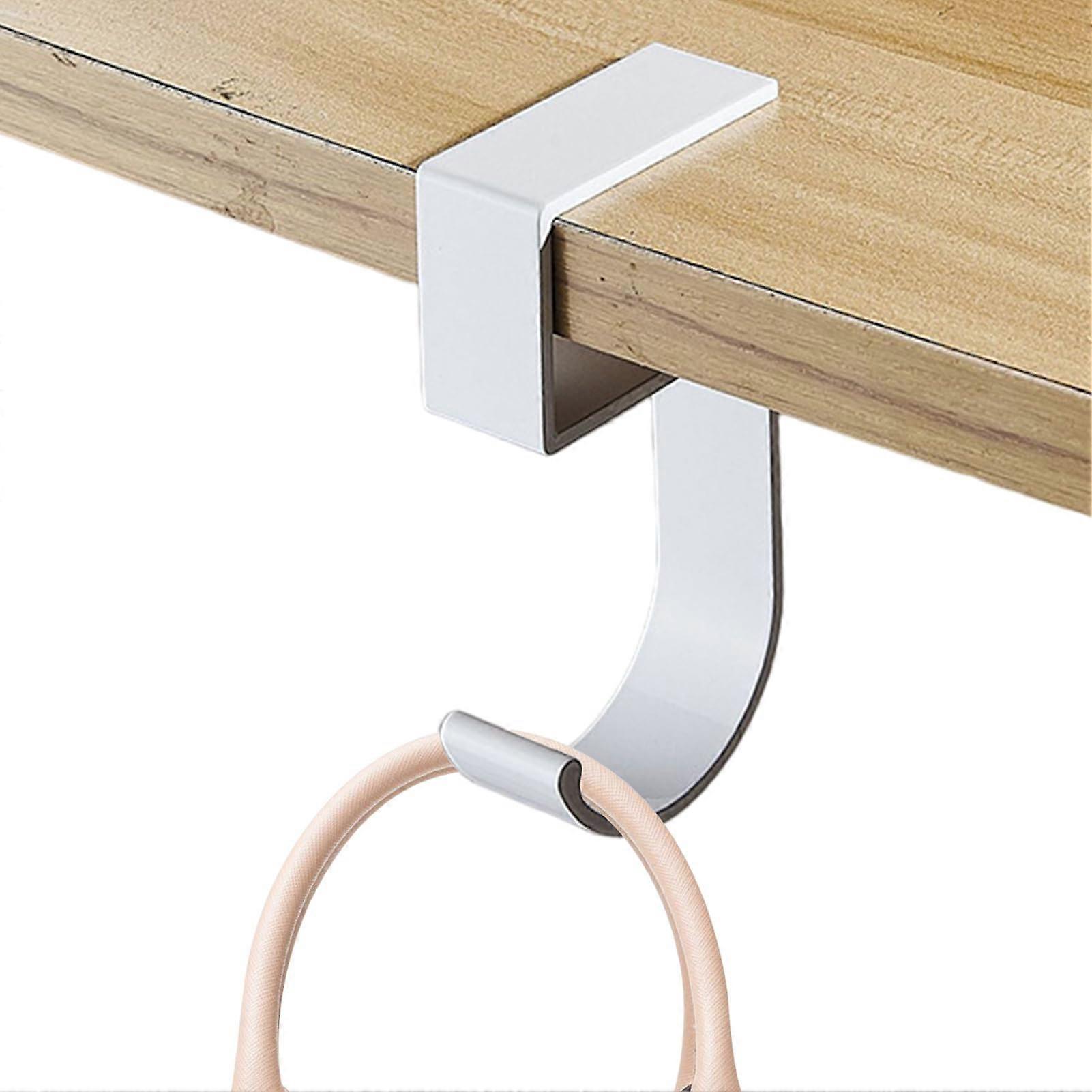 Tabletop wallet holder for desk, practical desk pouch holder Multifunctional movable table shelf, metal storage tool in white.