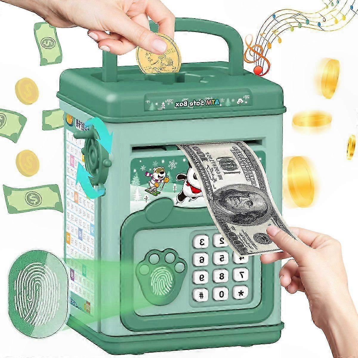 Electronic Fingerprint Security Money Box for Coin Savings and Deposits Convenience