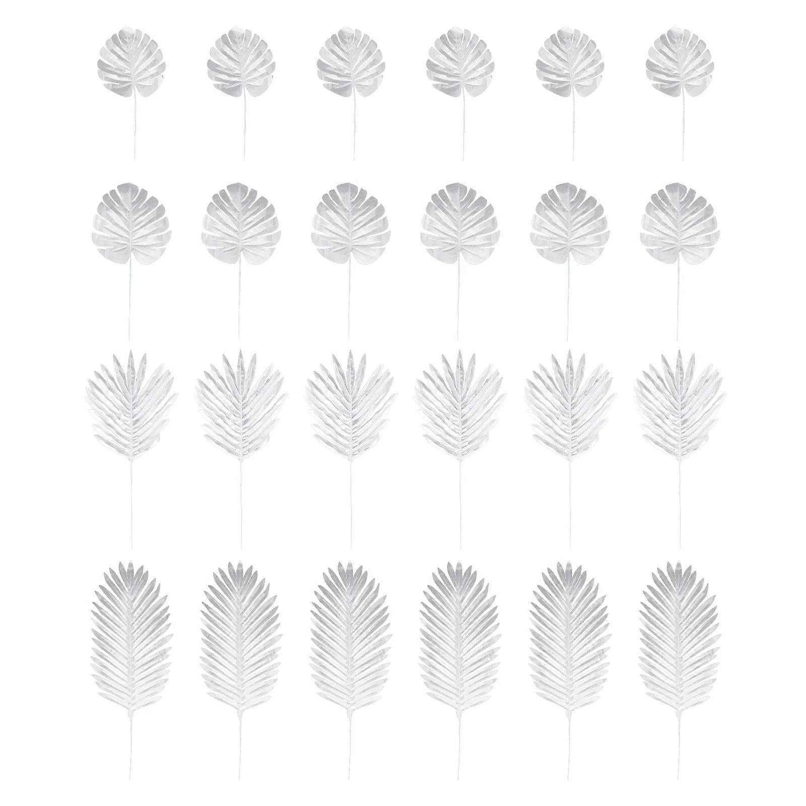 24pcs Artificial Leaves Simulation Leaf Decors Wedding Layout Props for Party