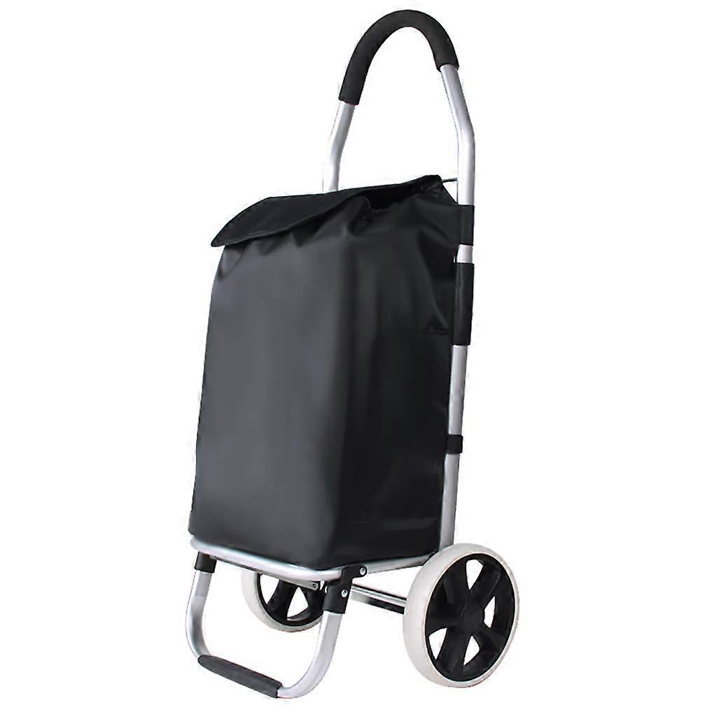 Folding Portable Hand Truck Cart Stair-Climbing Grocery Cart And Constant Temperature Travel Fresh Locks Black