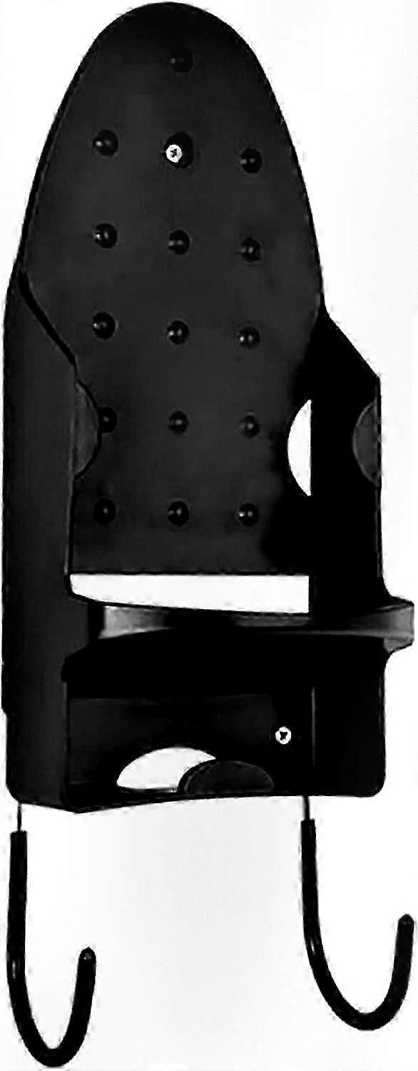Wall Mounted Iron Holder with Detachable Hooks for Ironing Board