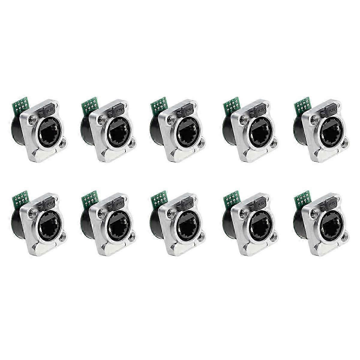 Improved Ethernet Connectivity: 10PCS NE8FDP Rj45 Chassis Socket Connectors with IP65 Waterproof and Pass Through Technology