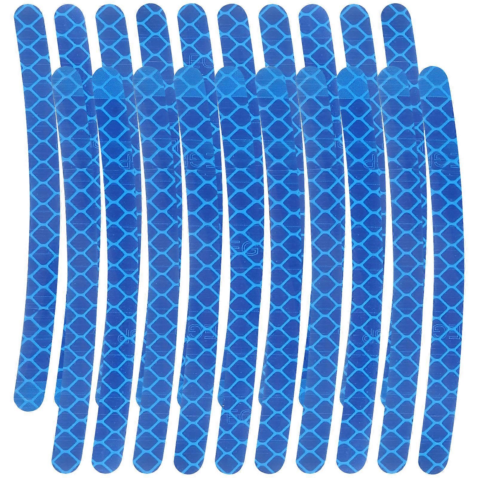 Reflective Wheel Decal for Bicycle Rims in Blue Pvc Material Ensuring Strong Adhesion 20Pcs
