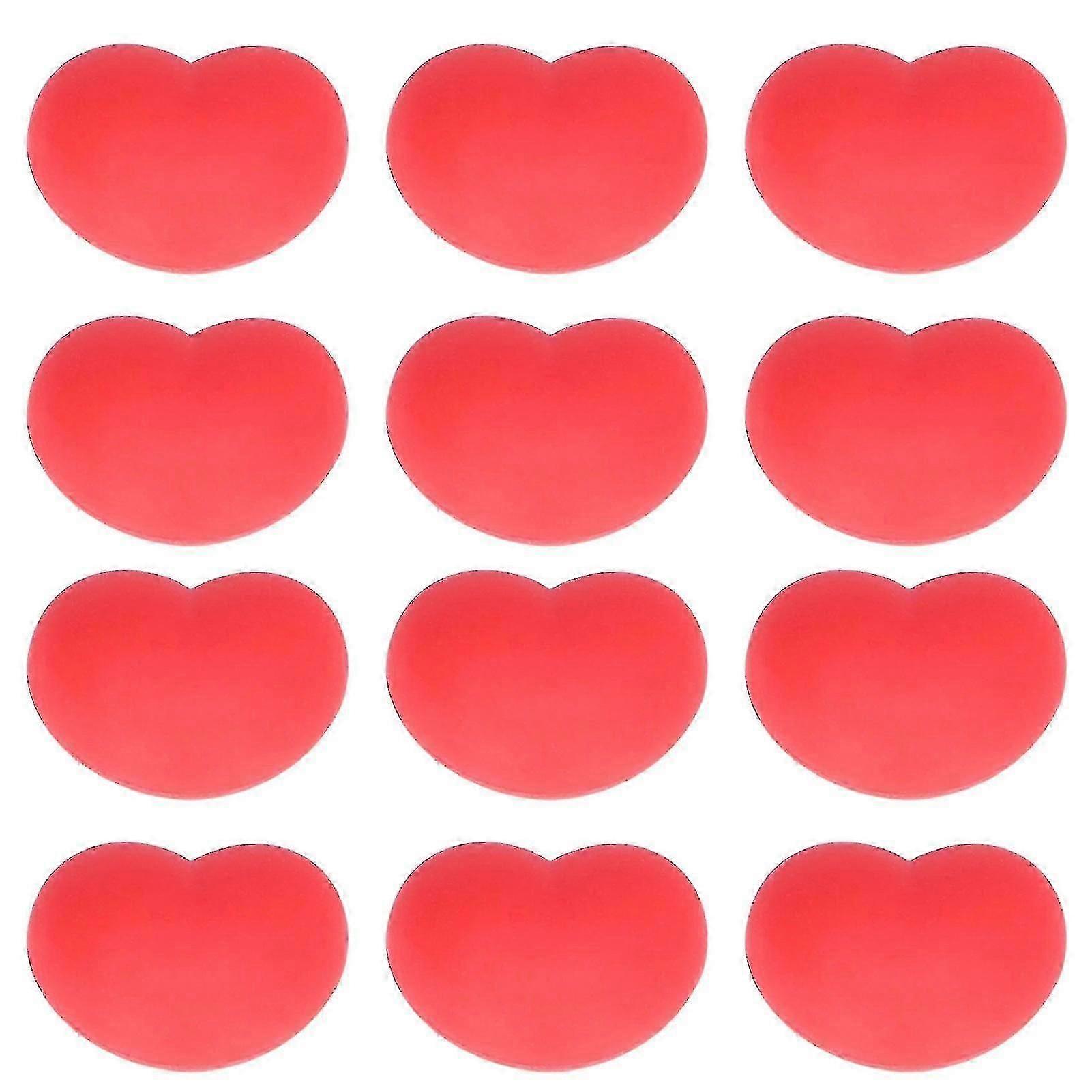 12-Pack Elastic Red Heart Stress Balls Made from Soft Rubber for Decompression