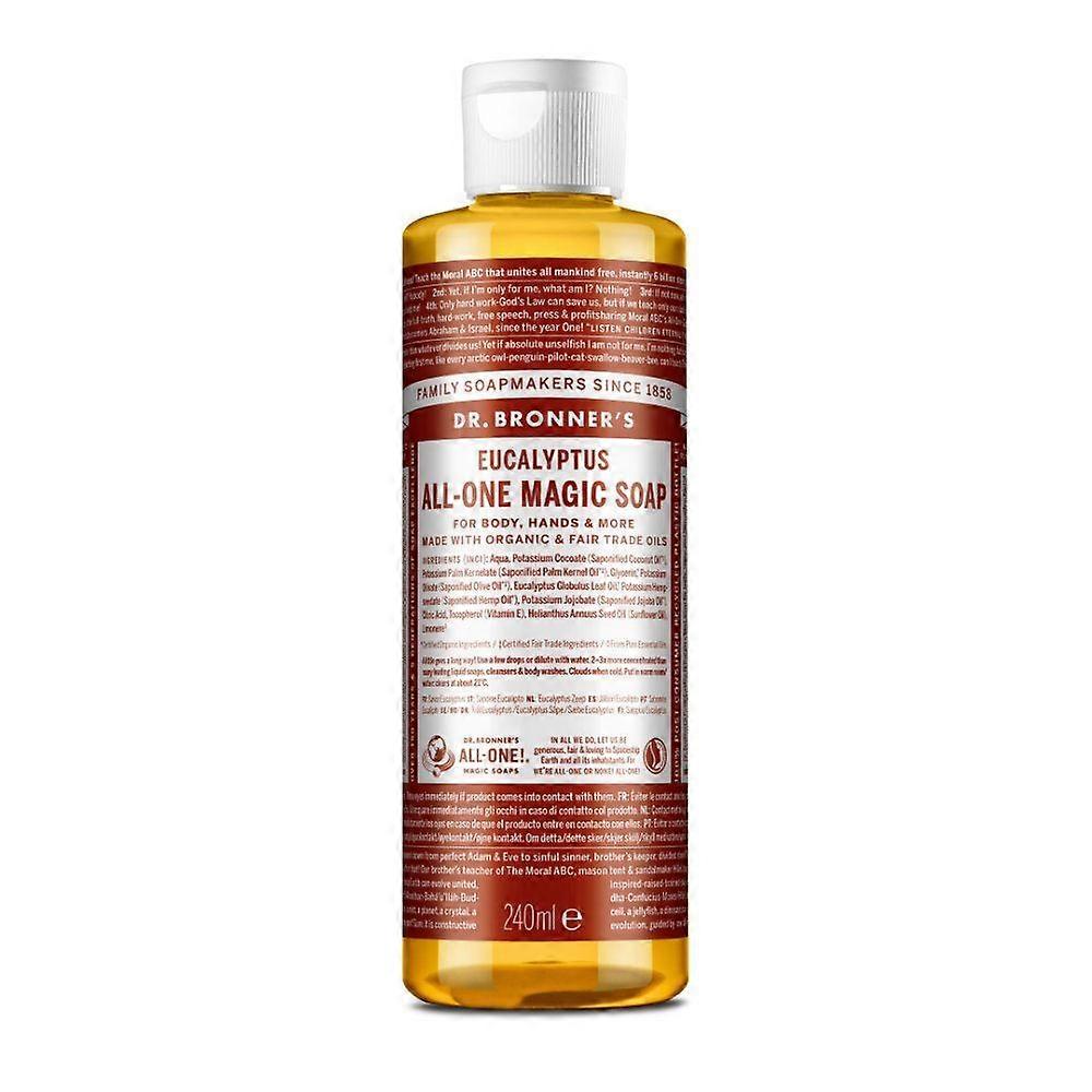 Dr Bronner Org Eucalyptus All One Magic soap 240ml - 4 Pack