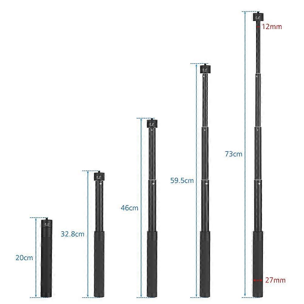 Portable Handheld Adjustable Extension Pole 5-Section Extendable Selfie Stick 1/4 Inch Screw Mount for FeiyuTech G5 / G5GS / WG2 / SPG / G6 and Other