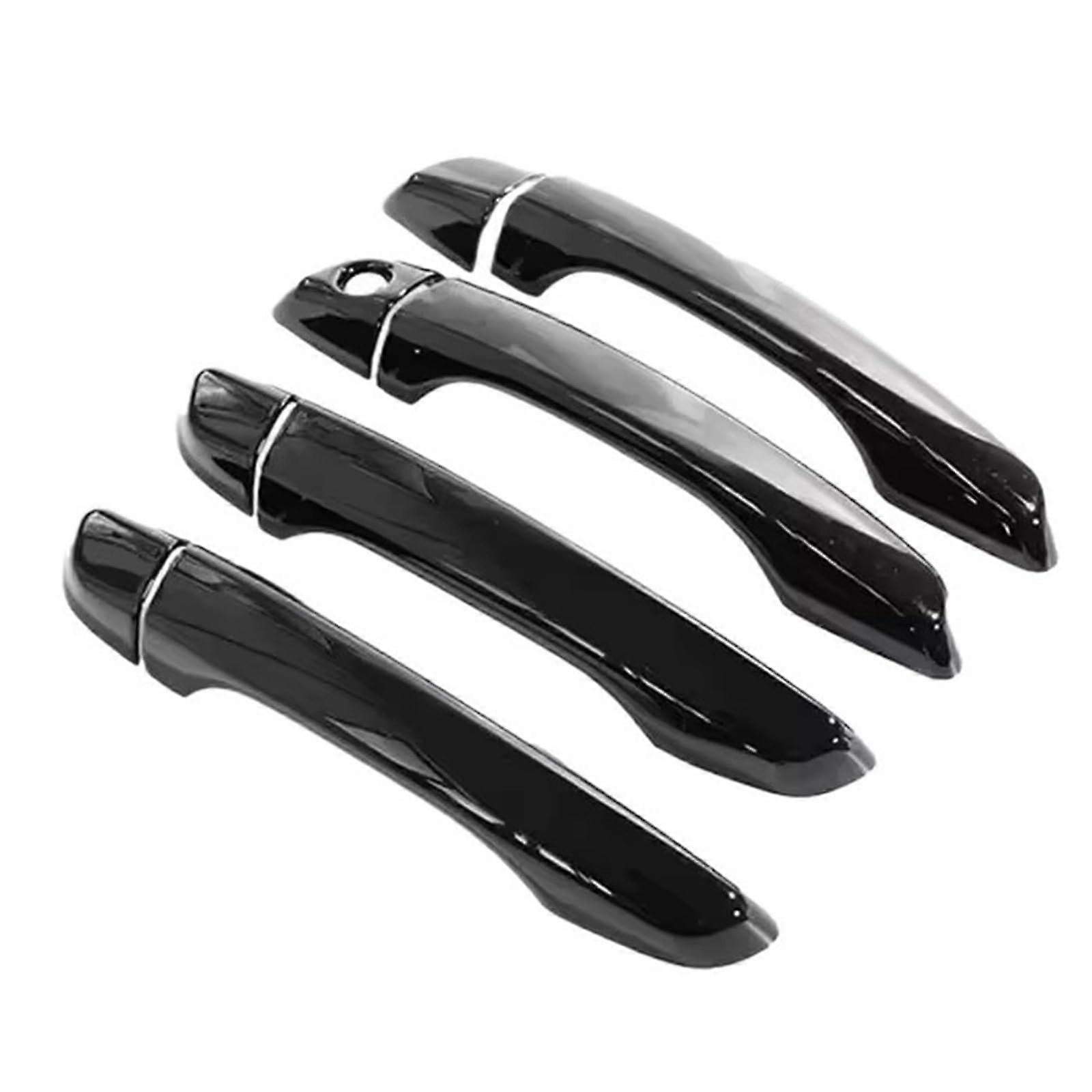 Outer Door Handle Caps Shell For Peugeot 2008 P24 2019 2024 Carbon Fiber Chrome Gloss Black With 1 Keyhole