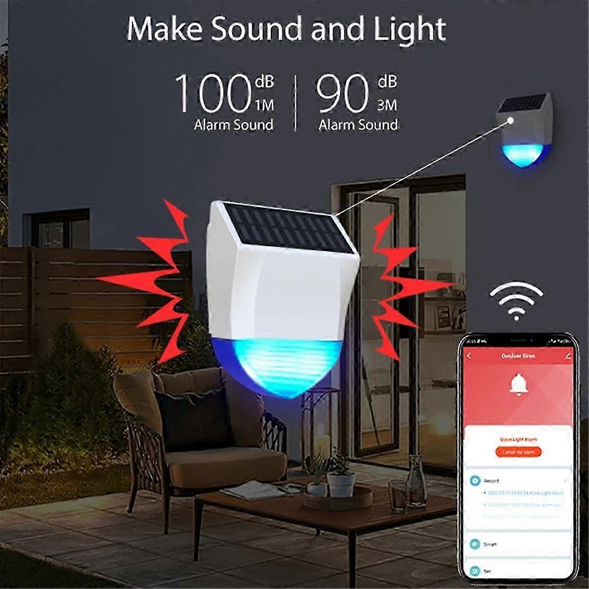 NEO Graffiti Smart Audible Alarm ZigBee Outdoor Sound and Light Alarm Waterproof Solar Sound Light Alarms