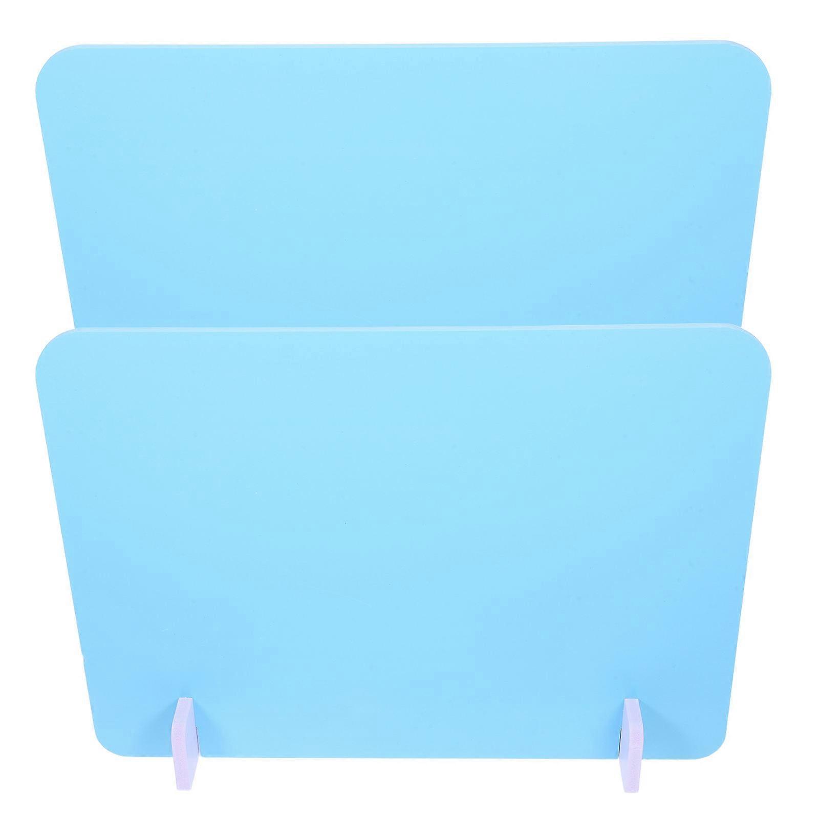 Desktop Divider Set for Student Privacy Sky Blue Plastic Partition Screen for Study Desks