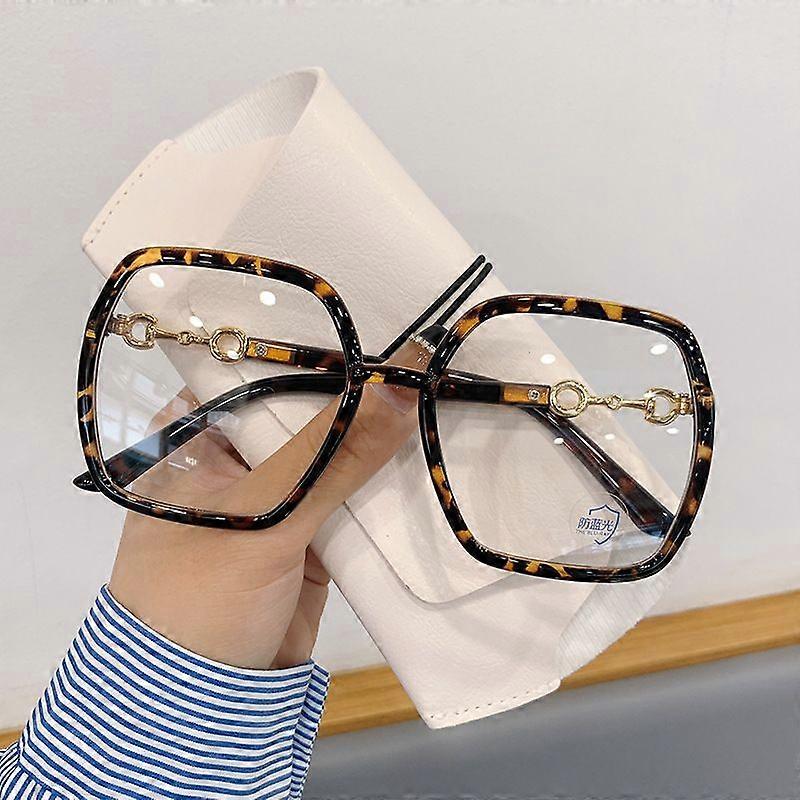 Oversized Reading Glasses for Women, Extra Large Flat Light Mirror, Square Blue Light Blocking Reader (Color : Tortoiseshell, Size : 1.50) -HK826