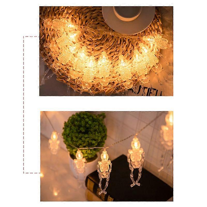 3 Meters 20LEDs Skulls Design String Light Constant Bright Mode 2 * AA Cell Operated for Halloween Party Home Decoration Present Gift