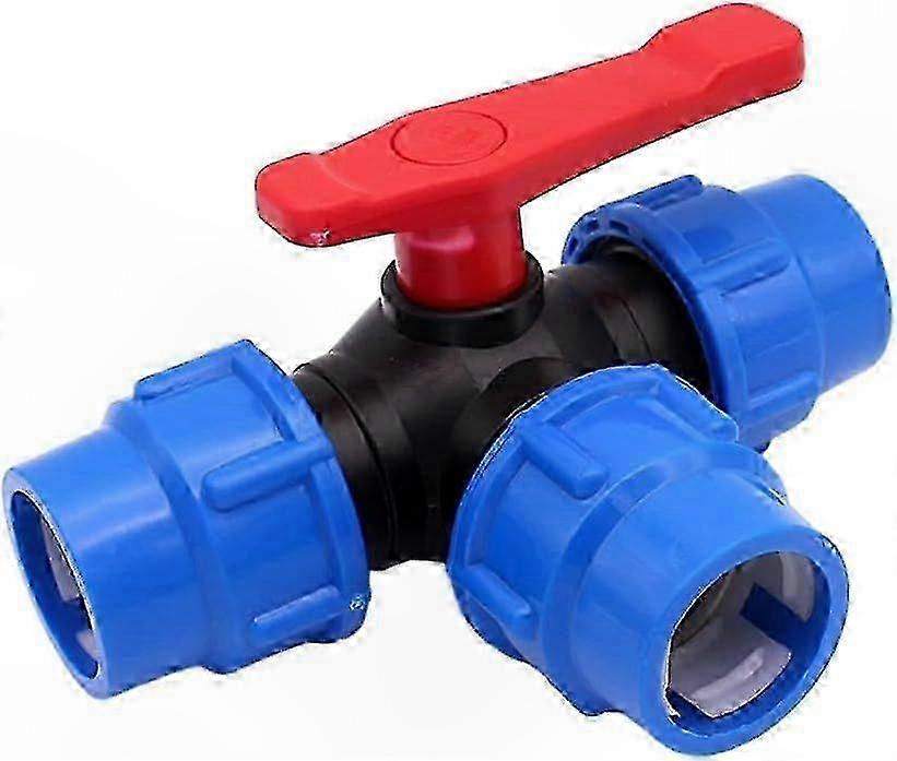 32MM 3-Way T-Type Ball Valve for Quick Connect Pipe Splitter