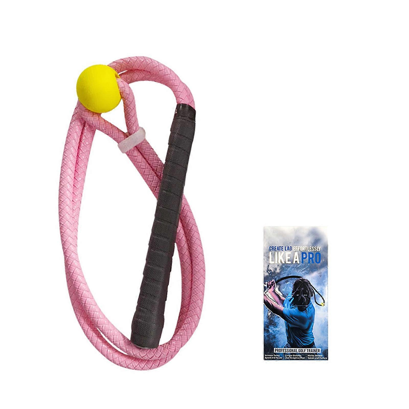 Golf Practice Swing Trainer Golf Swing Practice Rope Training Tool Golf Assistance Exercises Rope Postures Corrector  Pink