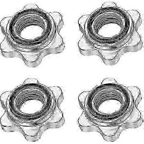 Set of 4 Non-slip Dumbbell Spinlock Collars with Standard 25mm Screw Caps for Barbells