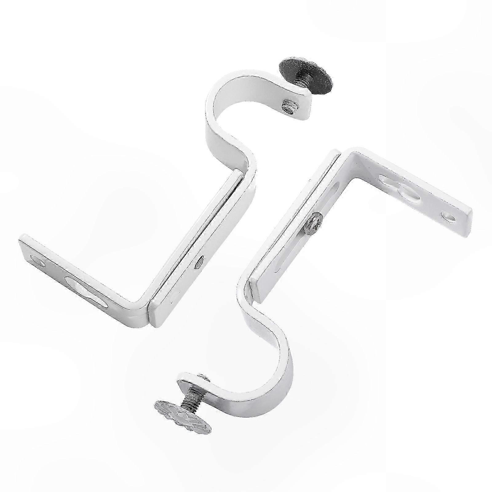 Adjustable Curtain Rod Brackets Wall Mount Holders White