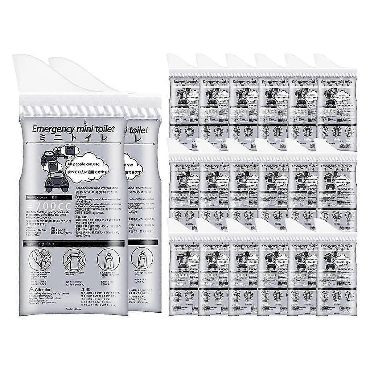 20 Adet Tek Kullanımlık Pisuar Torbası, Kamp Yol Gezisi Reçeli için 700 ML Acil Mini Tuvalet, İdrar Torbası Çiş Torbaları Seyahat Pisuarları