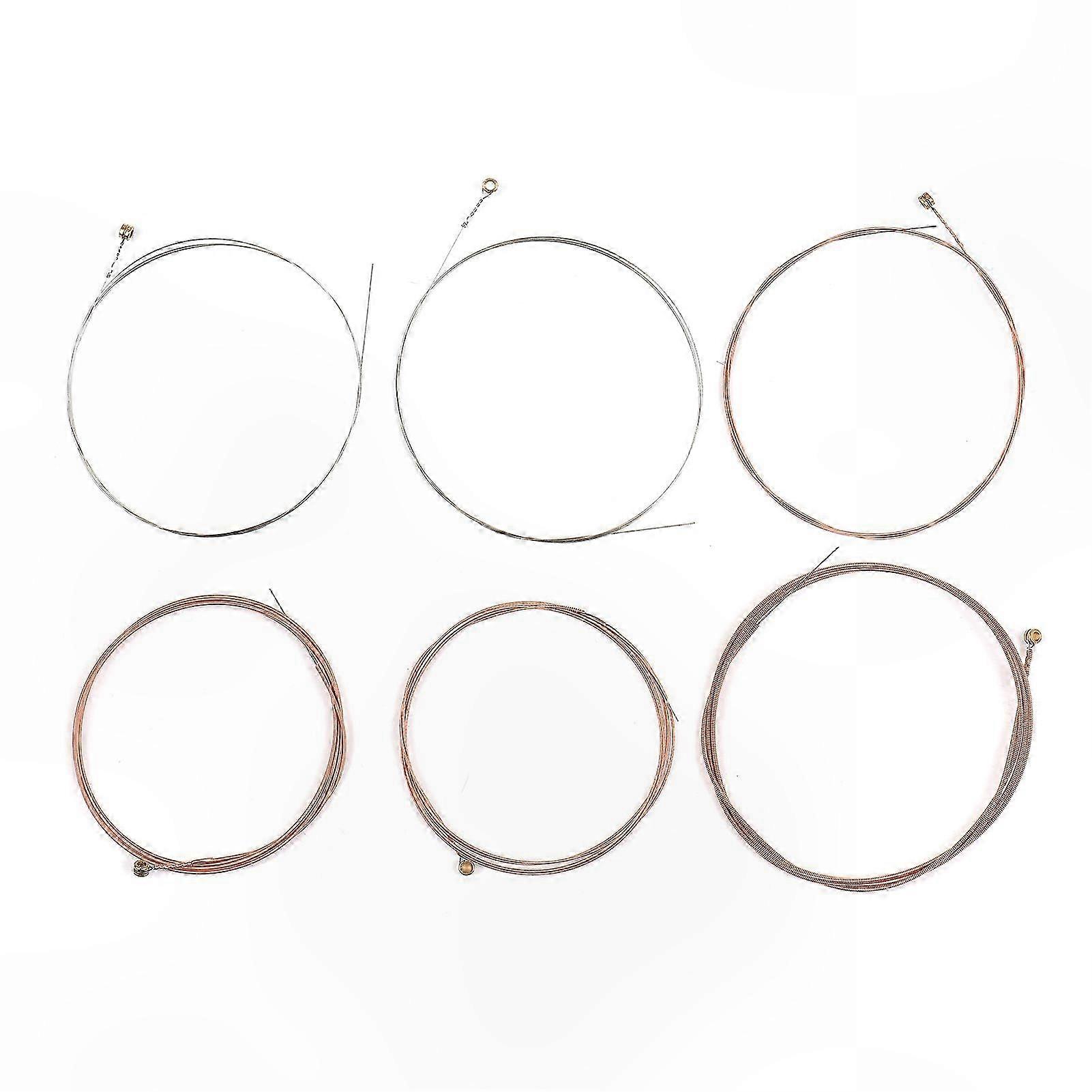Phosphor Copper Alloy Acoustic Guitar Strings, 6-Pack Steel Core Wound for 6-String Guitars