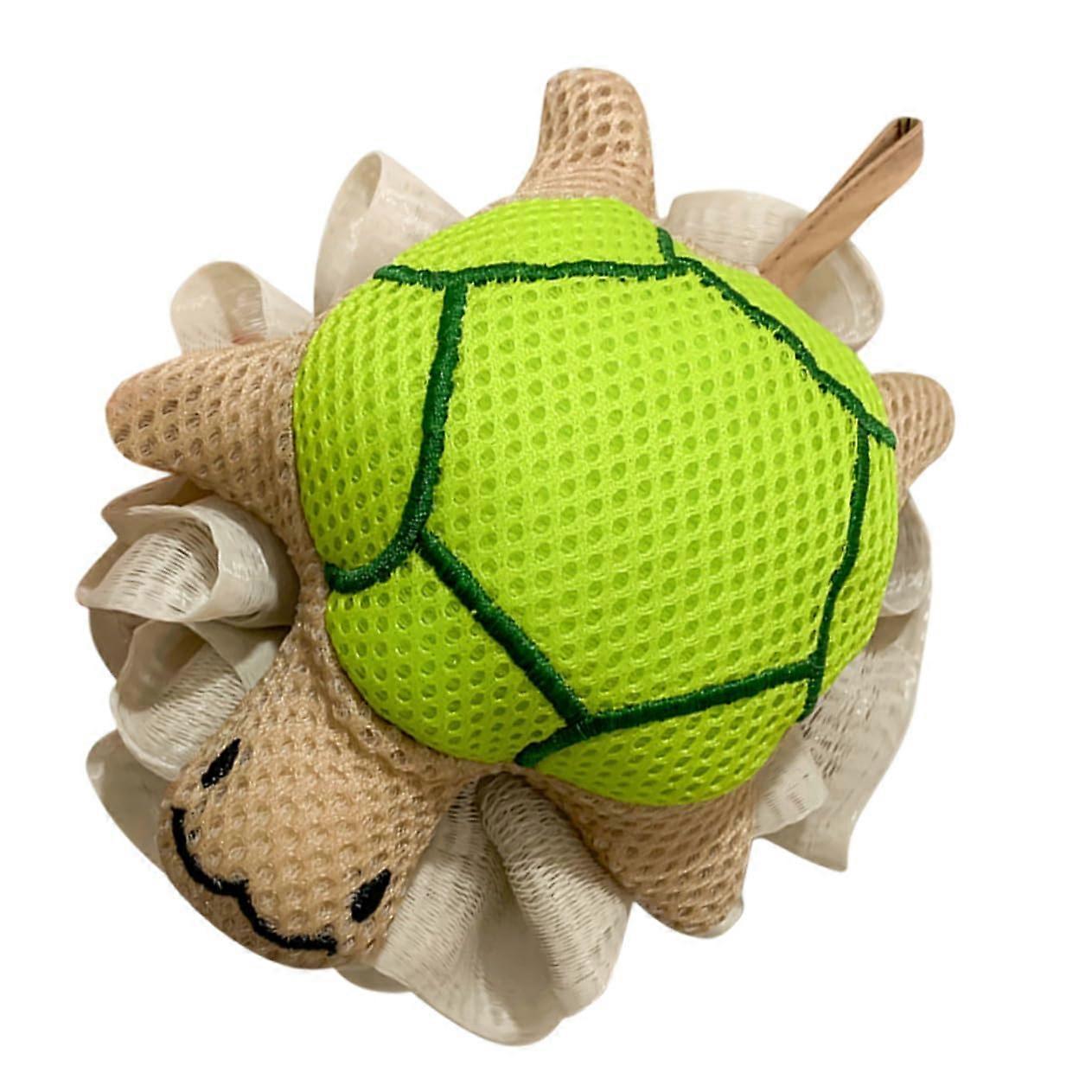 Soft Bathing Ball Turtle Design DualSided Scrubber Bubble Maker Gentle Shower Accessory Travel Friendly