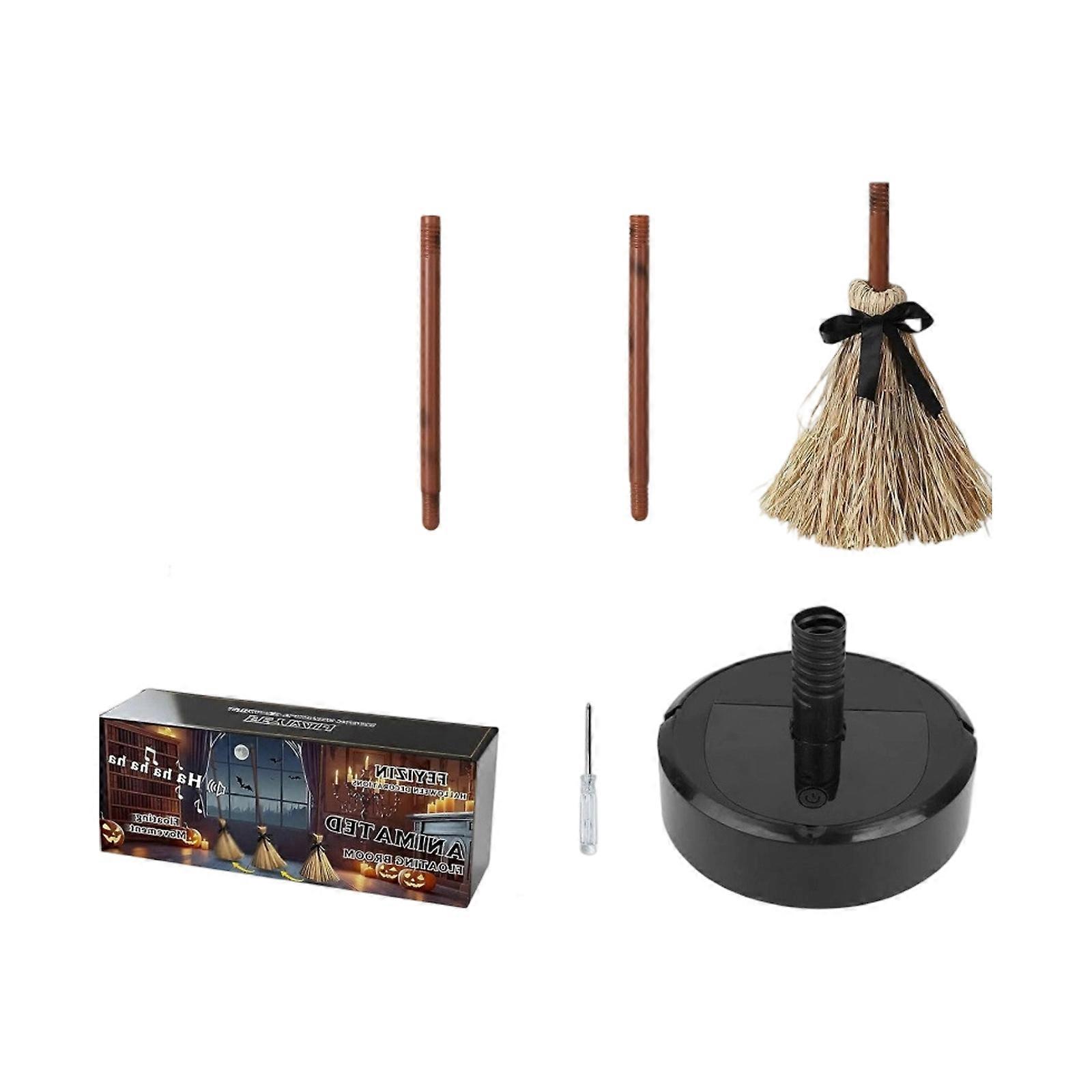 Animated Floating Brooms Halloween Decoration Automatic Dancing LED Lighted With Motion Sensorings Spookys Sound Effect For Party Haunteds House