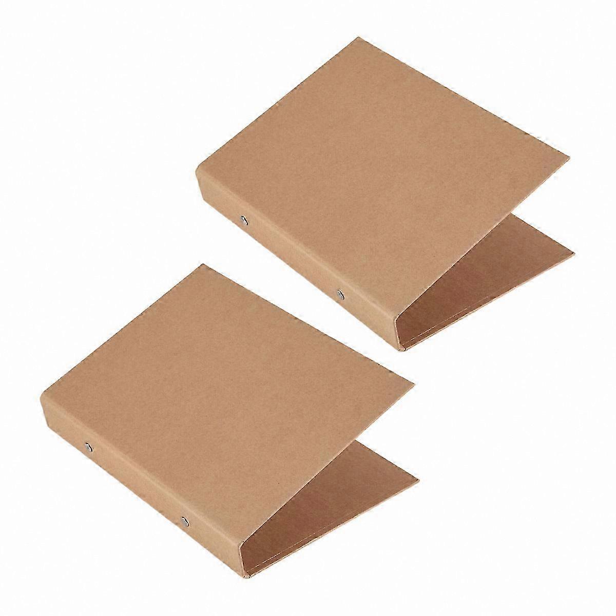 A5 Kraft Paper Notebook Binder, 2-Ring Refillable Organizer for Loose Sheets, Set of 2