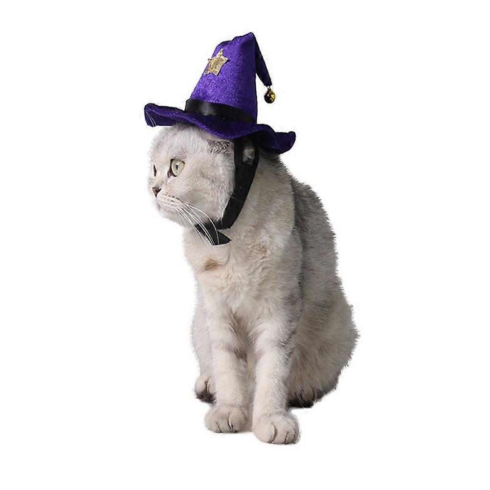 Purple Halloween Pet Headgear Conical Design For Cosplay And Halloween Decorations 27 X 9 X 9Cm 1Pack