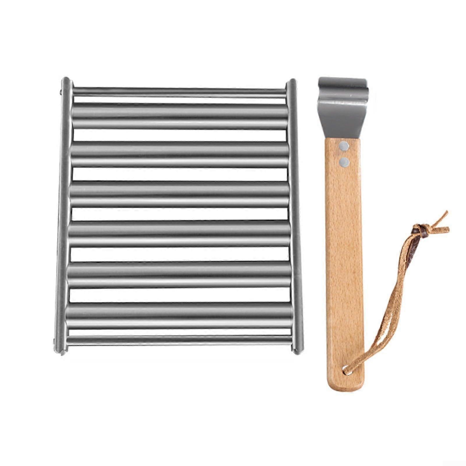 Hot Dog Roller Rack For BBQ Grill Removable Sausage Grilling Tool With Rolling Design Even Heat Distribution (A)
