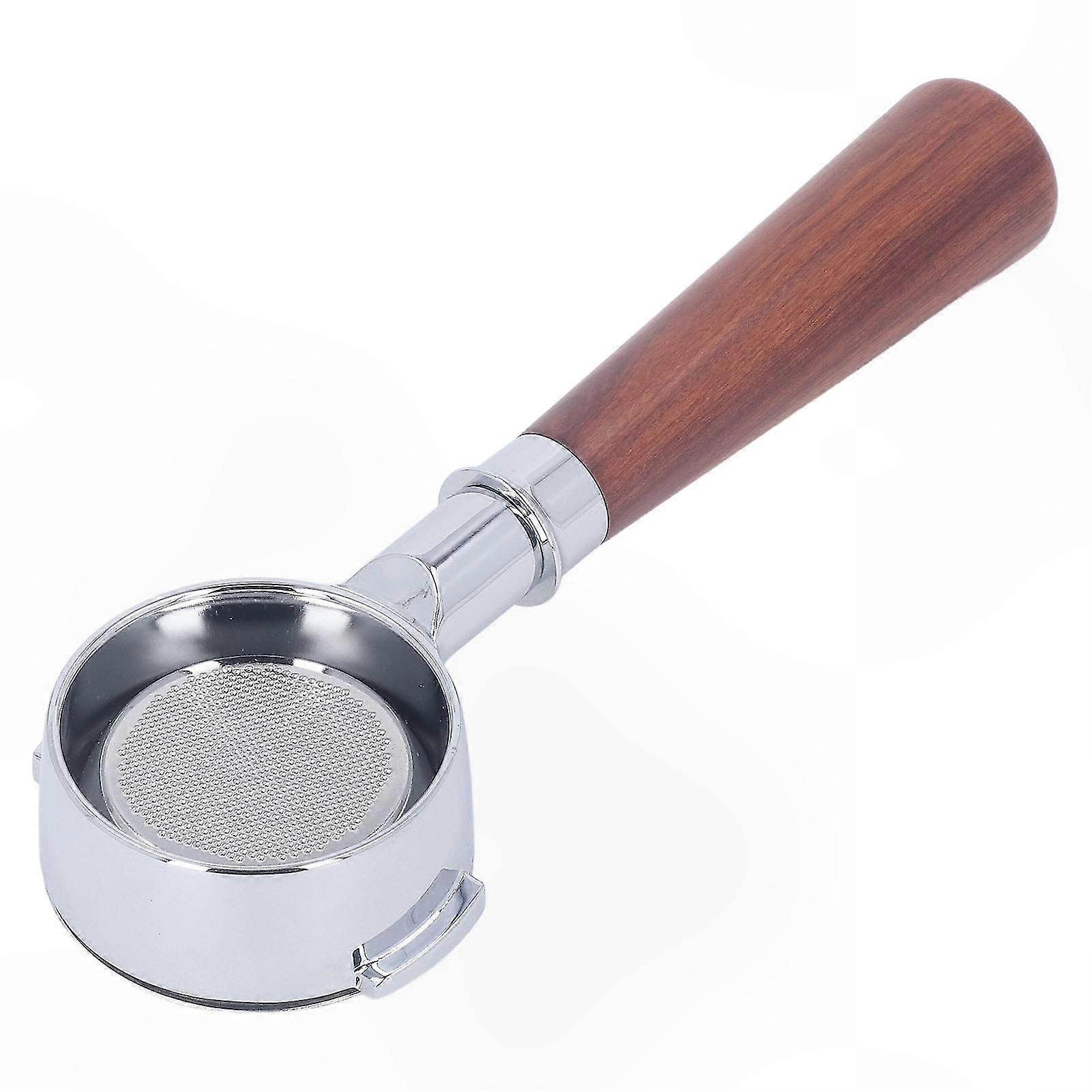 Aluminum Alloy Coffee Portafilter Handle with Single Layer Filter Screen, 58mm Bottomless Design for Espresso Machines