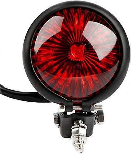 Harley Chopper Bobber Tail Light 12V Adjustable Black Housing Red Accent Harley Compatible