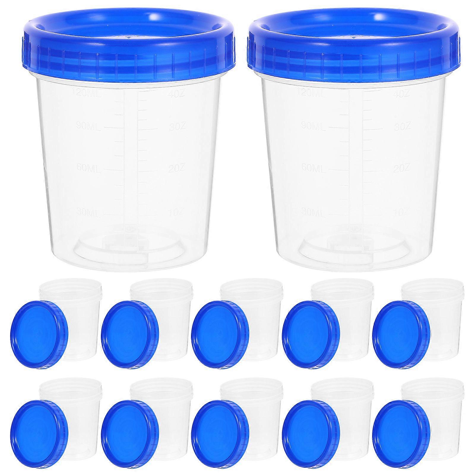 12pcs μετρώντας τα πλαστικά κύπελλα δειγμάτων κυπέλλων με το καπάκι 120ml φλιτζάνια δειγμάτων για το εργαστήριο