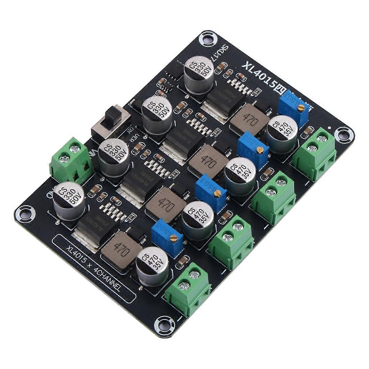 XL4015 4-Channel Adjustable Step-Down Power Supply Module DC-DC Converter DC5-32V to DC0.8-30V 5A Max Power Supply Board