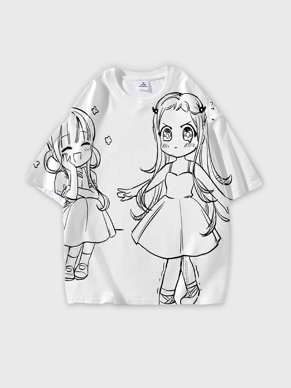 T-Shirt Short Sleeve Round Neck, Summer Casual Loose Graphic Tee, Unisex The Toilet-bound Hanako-kun W1022