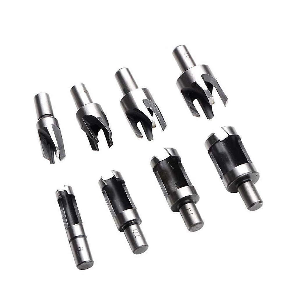 8Pcs Carbon Steel Round Shank Wood Drill Bit Set with Claw and Countersink Drill