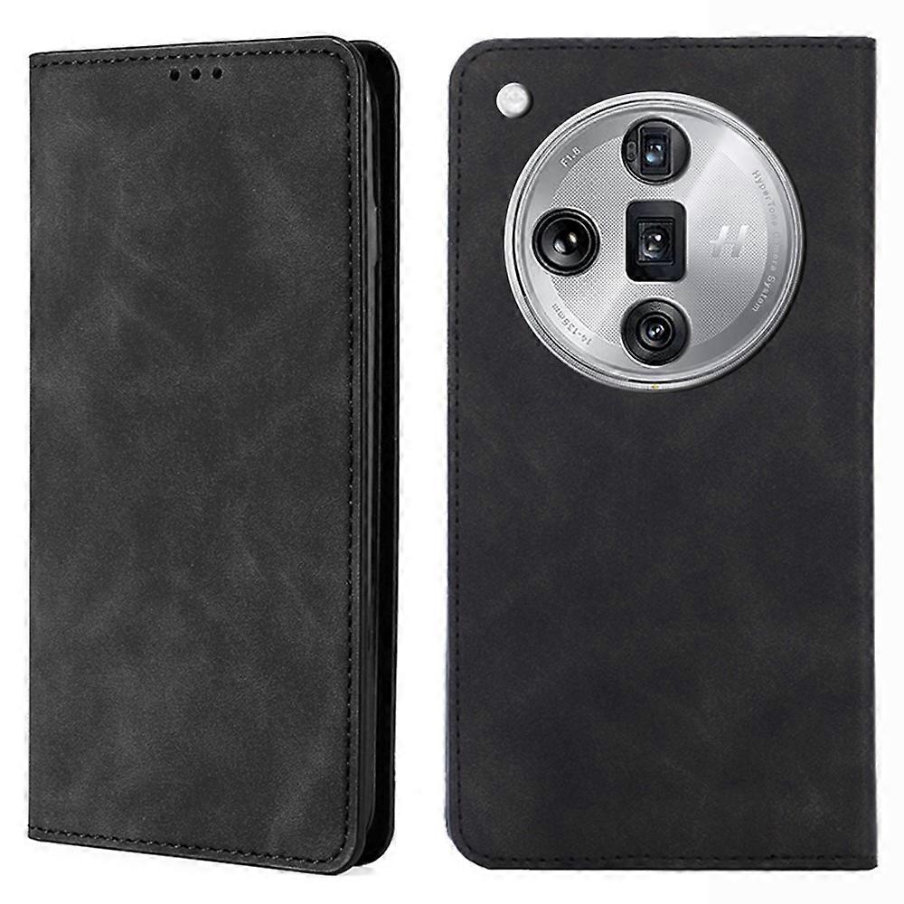 Kompatibel för Oppo Find X7 Ultra Fodral Anti-Drop Stativ Korthållare Läder Telefonskydd