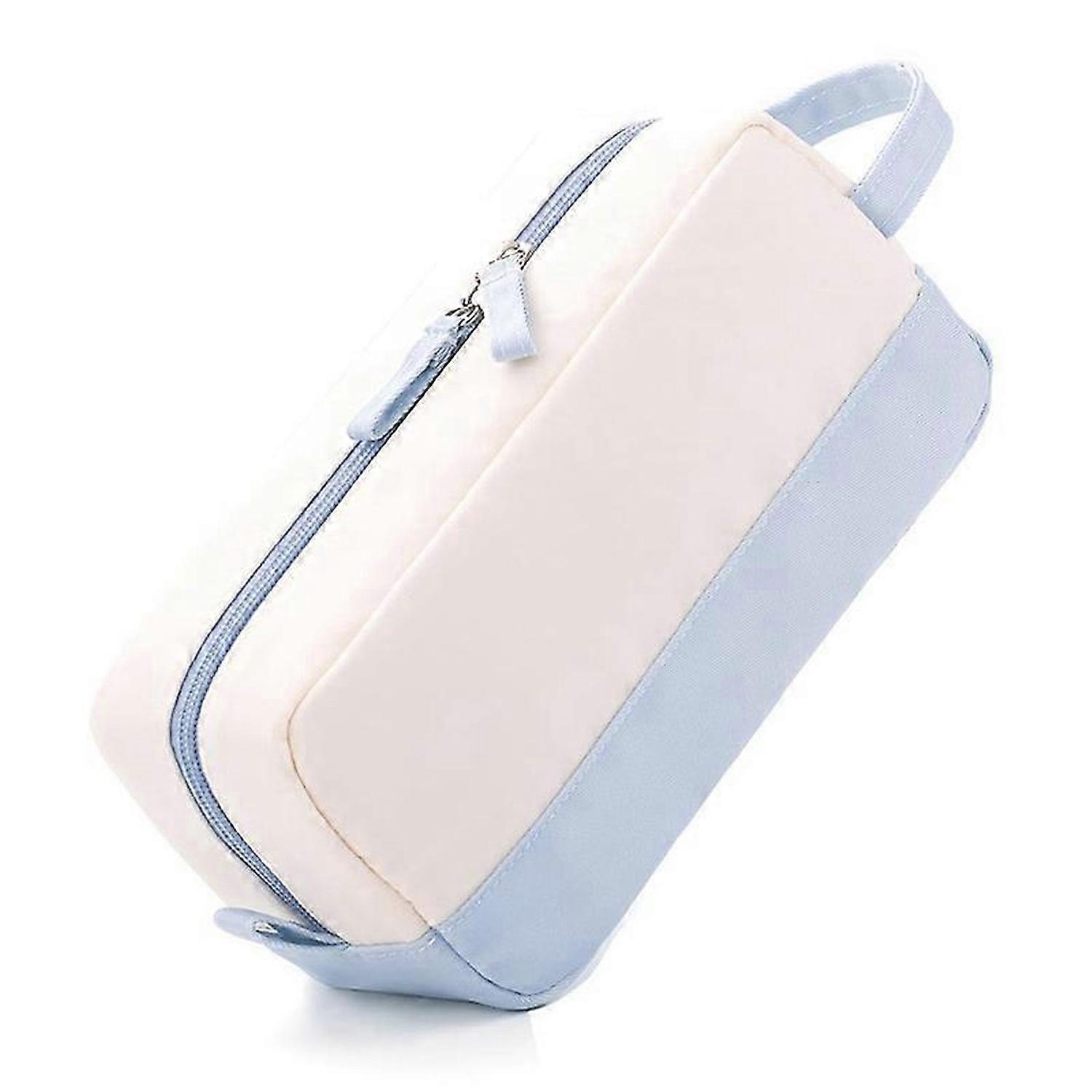 Large-Capacity Pencil Case with Handle-Light Blue