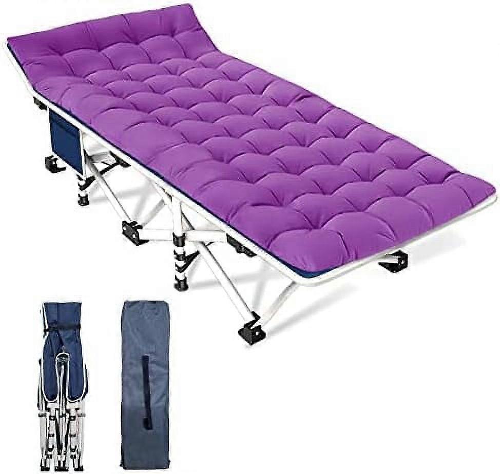 Camping Cot with Mattress - Premium Fabric Folding Bed for Home, Office & Outdoor Use - Easy Setup & Carry Bag Included