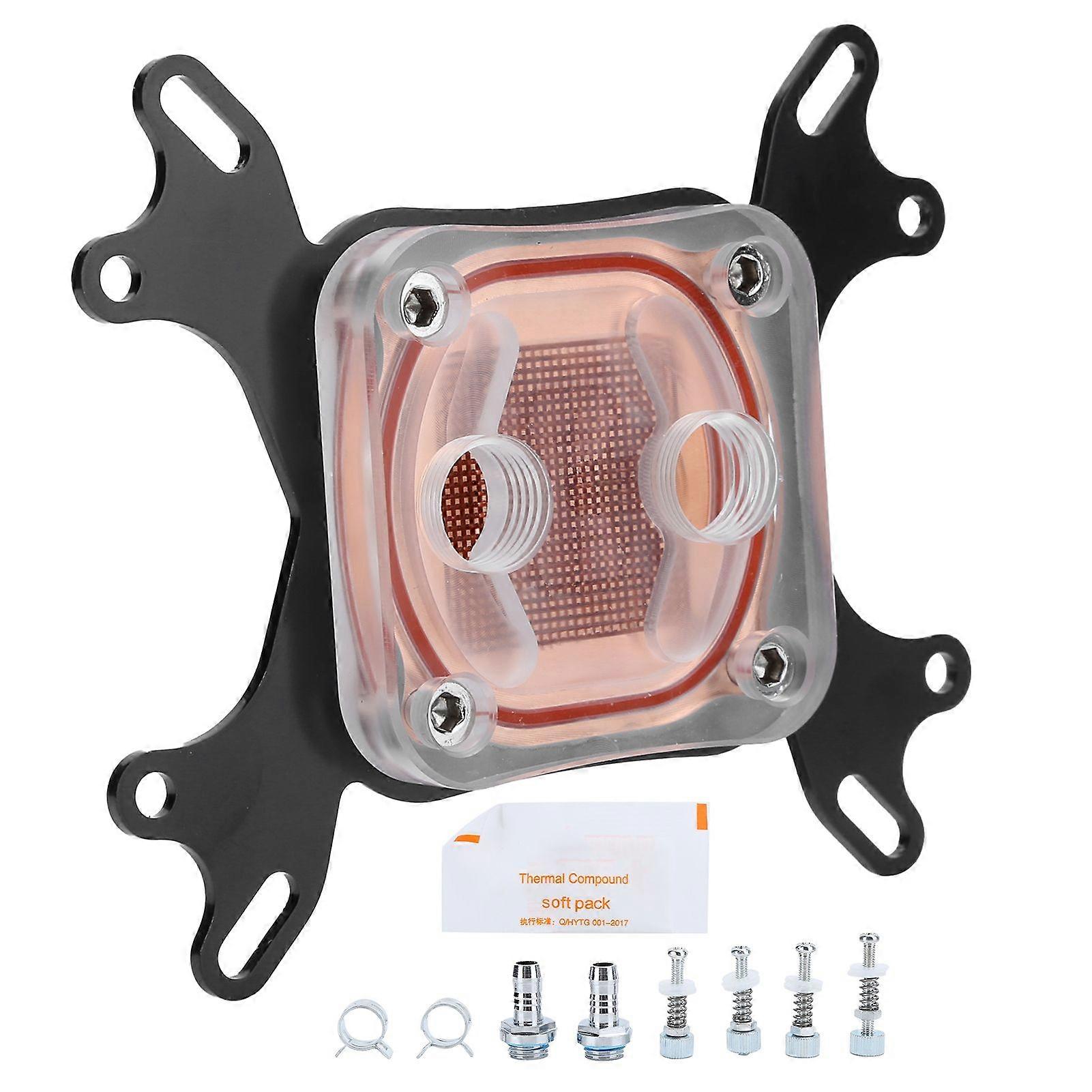 CPU Water Cooling Block Transparent Cover for AMD/Intel Universal Computer Cooler